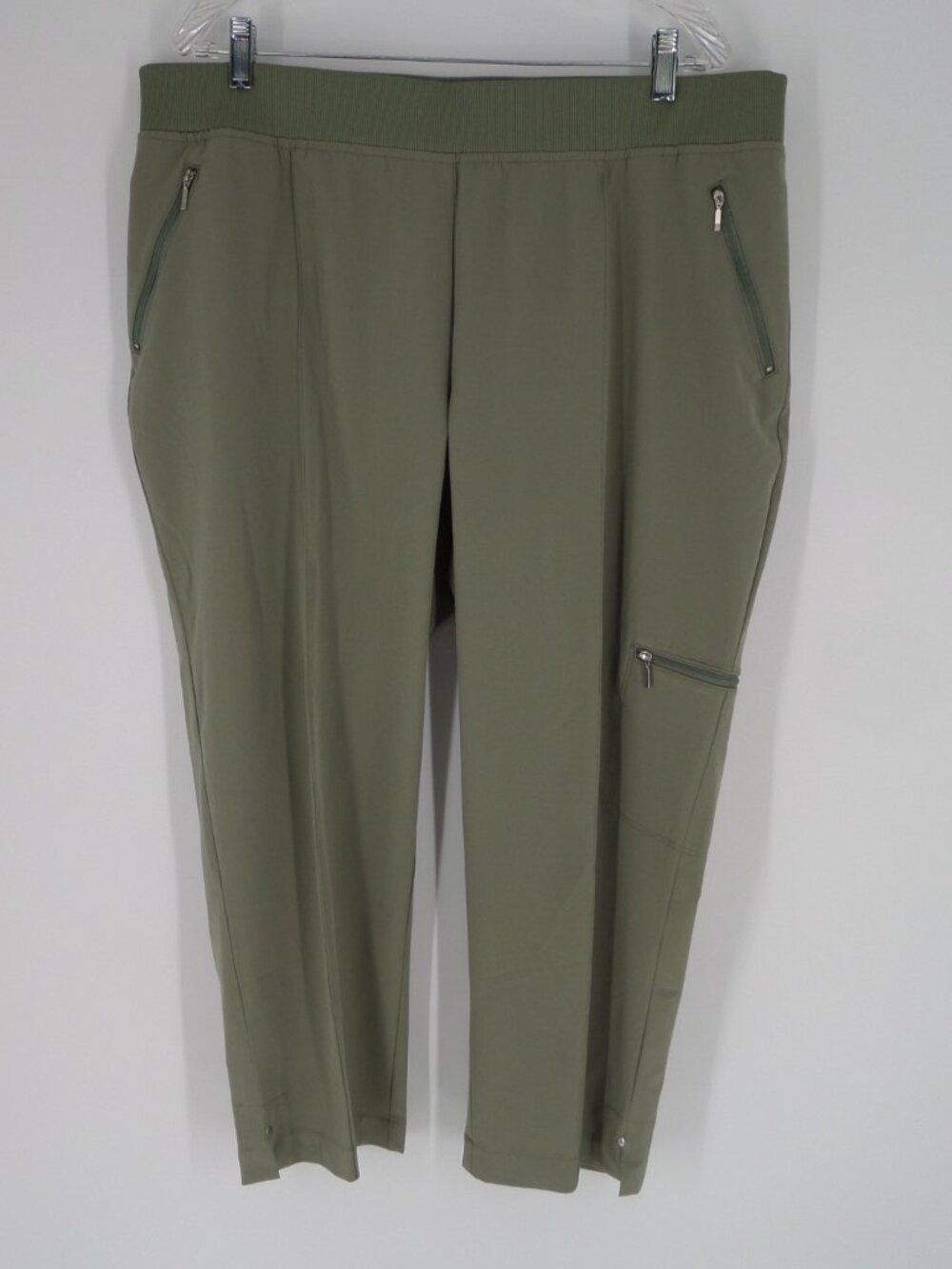Olive Green Women's Stretch Zip-Pocket Pants